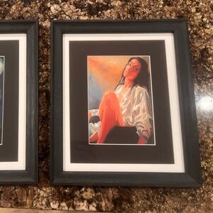 Stunning Woman in White by Tony Mauro Art Print 8x10 Black Frame White Matting